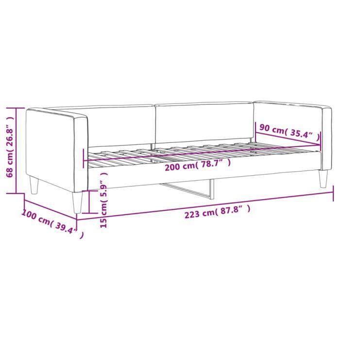 VidaXL Taupe Daybed 90x200 Cm Fabric 353986