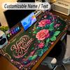 Floral Garden Theme Personalized Mouse Pad Custom Name Text Non Slip Desk Pad For Laptop Office Desktop