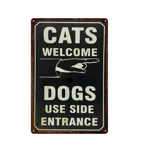 Retro Cat Party Metal Tin Sign  Decorative Kitchen Plaque Iron Painting for Restaurant Bar Pub Bonfire Wall Art  Home Decor