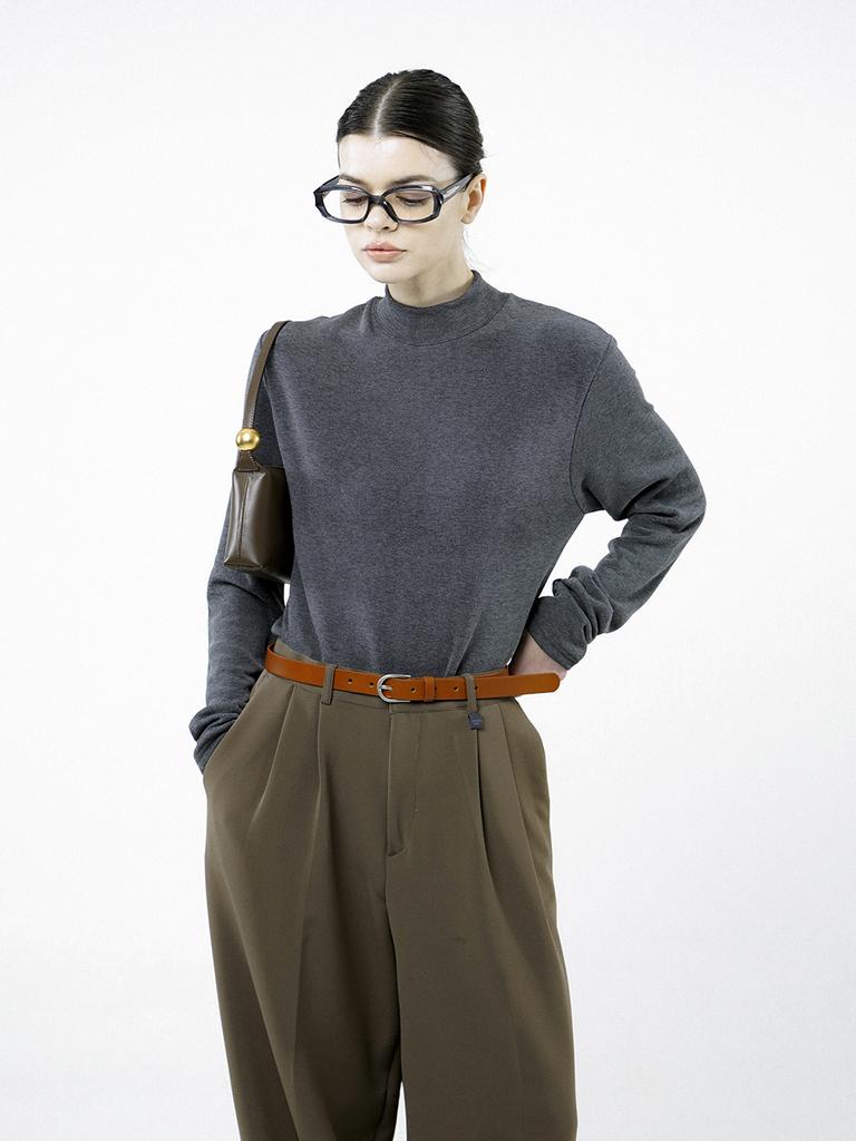 Chaenseseunoi Fleece Half Turtleneck - Charcal /W244Tp02Ch