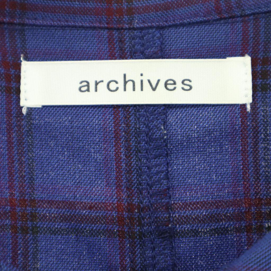 Archives Check Pattern Short Sleeve Long Dress Blue With Belt Women Used