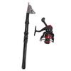 Fishing Pole Kit Complete with Telescopic Black Short Sea Pole Fishing Rod and Reel Combo for Outdoor