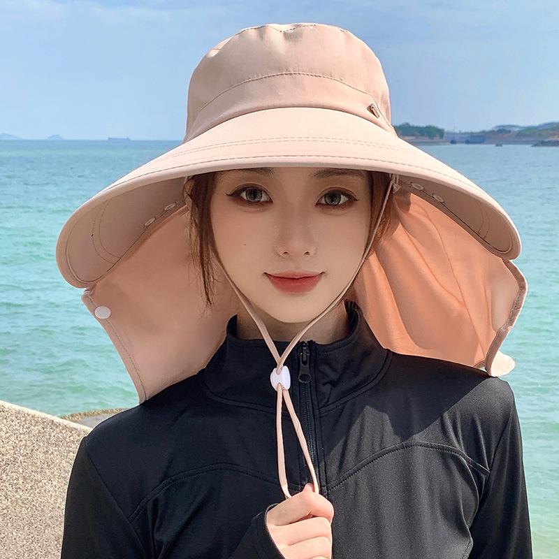 New Summer Outdoor Cycling Tea Picking Breathable Neck Protection Shawl Hat Full Face Sunscreen Hat Big Edge Sun Hat