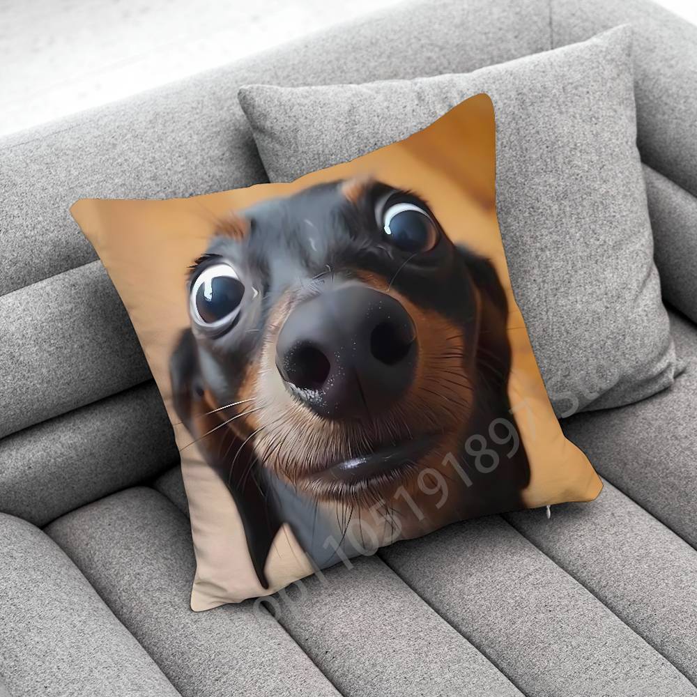 Dachshund Sausage Dog Puppy Christmas TREE Throw Pillow Case For 45*45cm 40cm 30cm 50cm 55cm Square Home Pillowcase Case