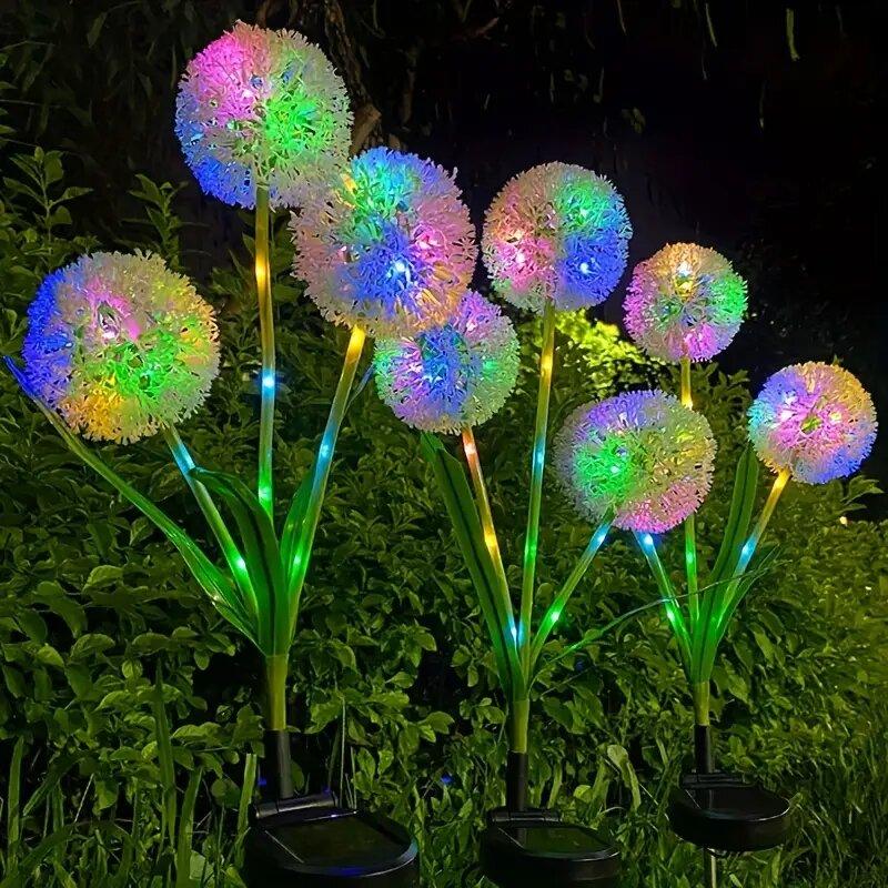 1PCS Solar Dandelion LED Garden Lights,Stainless Steel Outdoor Lawn Lamp,Landscape Decoration for Villa,Balcony,Courtyard,Garden