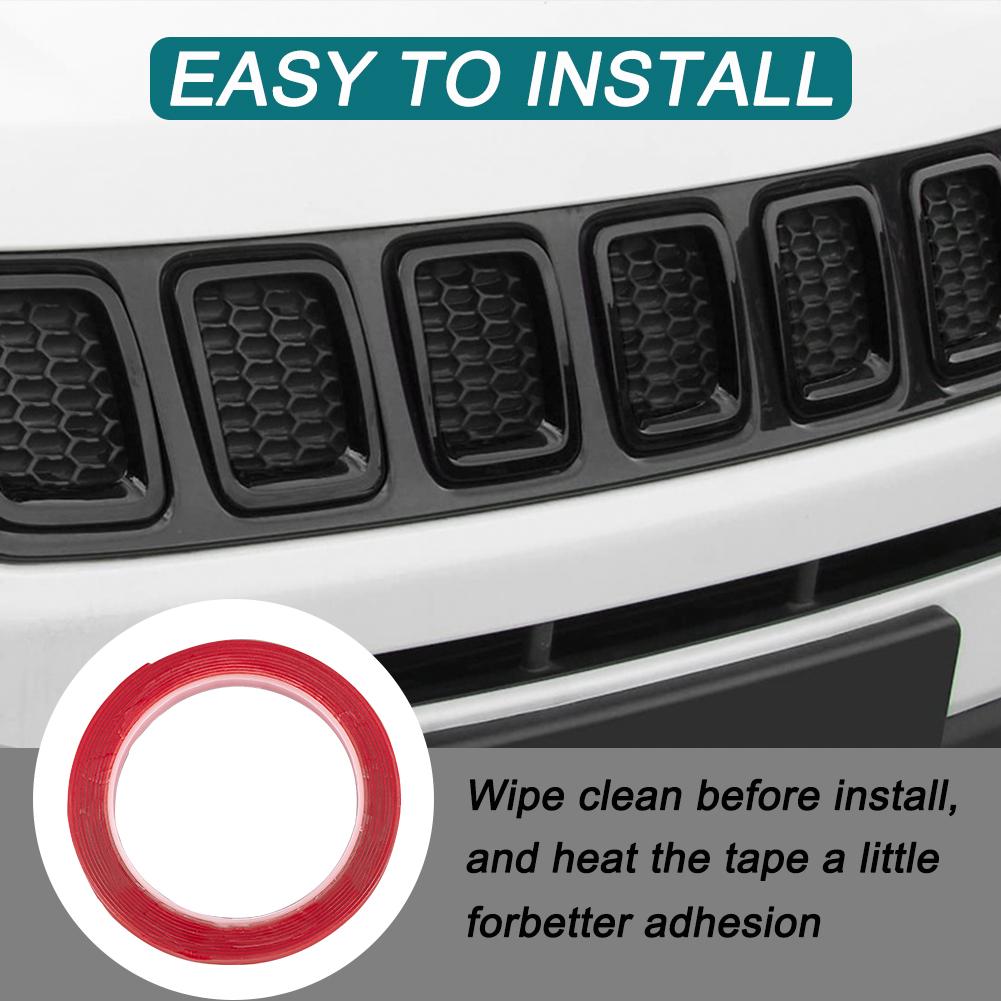 Grille Grill Cover Inserts Frame Trims Rings for Jeep Compass 2017-2020, 7pcs/set