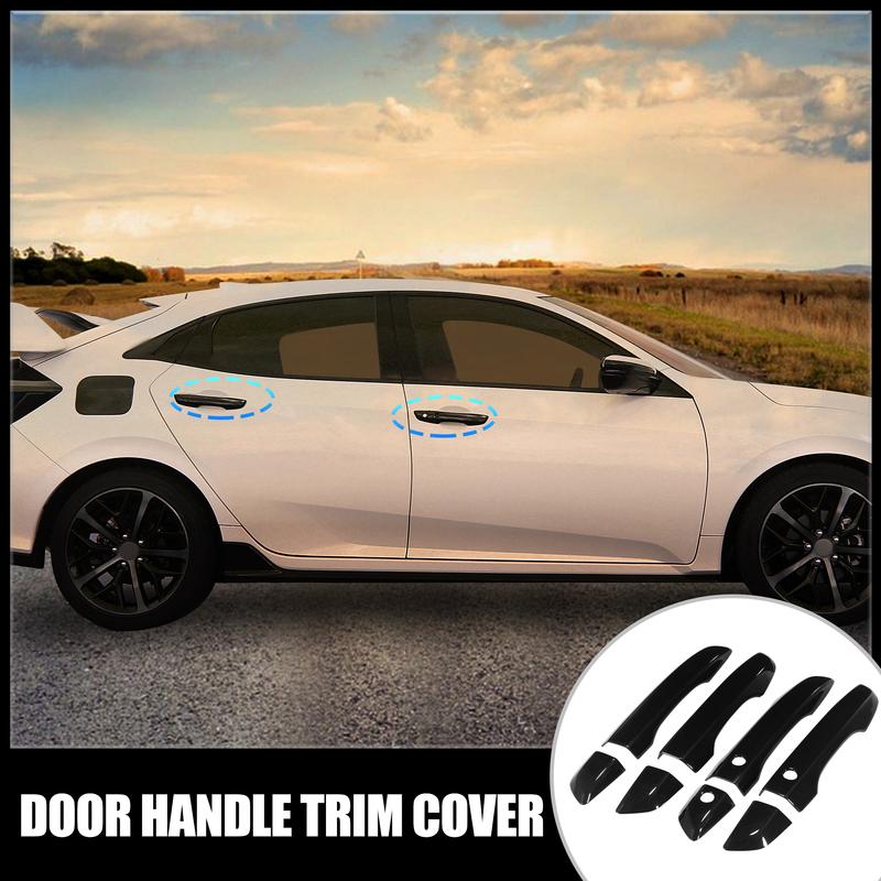 X Autohaux 8pcs Exterior Door Handle Trim Cover With Keyless Entry Left Hand Drive For Honda Civic 10th Gen 2016-2021