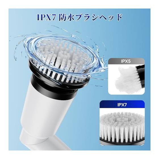Klibrash Bath Polisher Electric Bath Cleaning Brush with 8 Switching Brush LED Display Power Display 3 Speeds Powerful Motor Can be used continuously