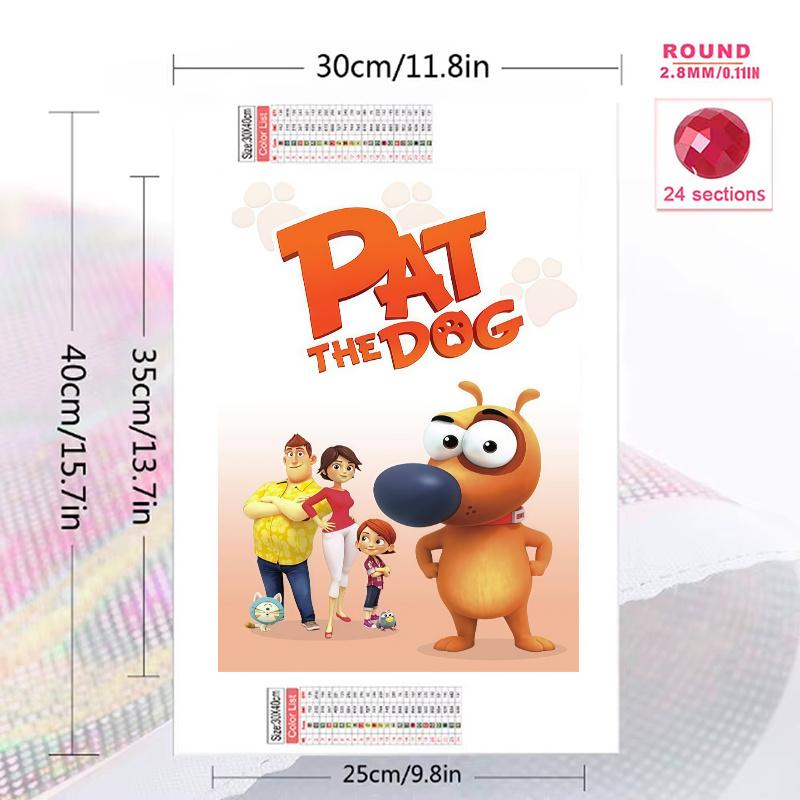 Pat the Dog.40 100% Round Full Drill 5D DIY Diamond Painting Embroidery Cross Stitch Rhinestone Décor