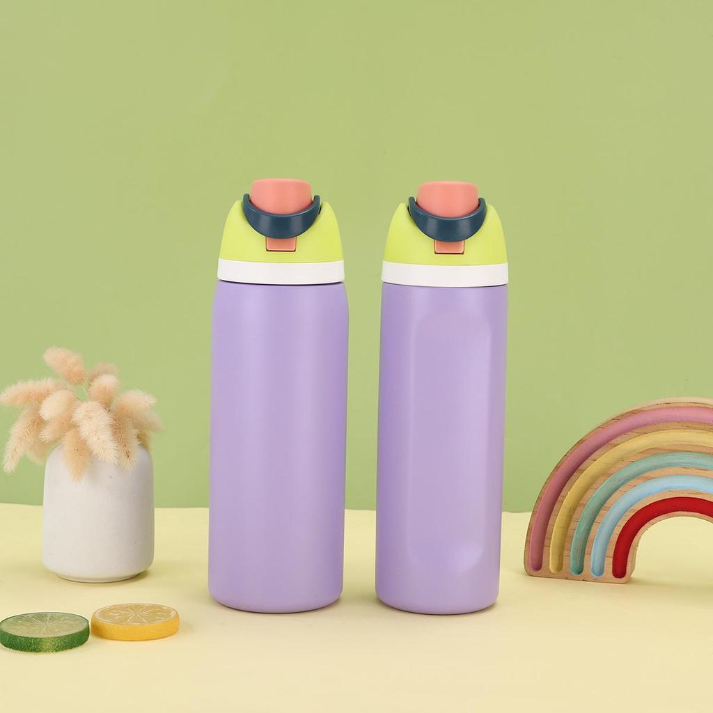 Venkovní kelímek na dva nápoje z nerezové oceli 304 s izolací a brčkem - Makronkové barvy, Velký objem