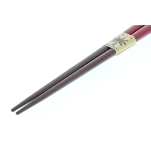 Ishida Japanese Chopsticks, Dishwasher Safe, Naughty Cat Design, Wooden (Natural Wood) and Acrylic, Red, 18cm