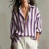 Women's Striped Long Sleeve Button Down Shirt for Casual Daily Wear