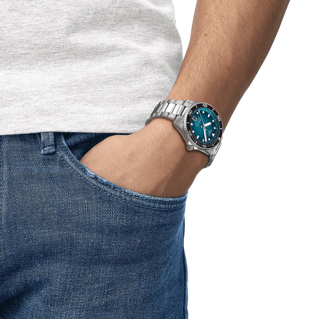 Tissot Edelstahl Grüne Zifferblatt Herren Modeuhr T120.807.11.091.00