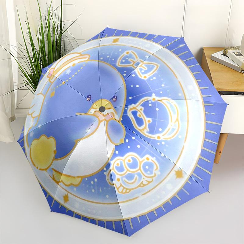 1pc Penguin with Bow Tie Umbrella with Plastic Handle, Suitable for All Seasons Outdoor YUSAN403