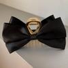 Women's High-End Black Satin Bow Hair Claw Clip