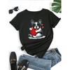 European size Women's Casual Short Sleeve Round Neck T-Shirt Suitable for Spring Summer Fall - Soft Stretch Blouse
