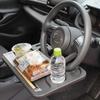 Napolex Fizz Car Steering Wheel Table 3kg Load for Remote Work and Document Car Accessories - One-touch Attachment/detachment, Reversible, Capacity,