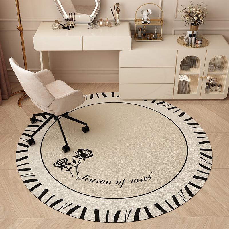 Round Soundproof Non-Slip TPR Bottom Area Rugs, Bedroom, Desk, Chair, Floor Mat, Living Room, Home Decoration, Modern Study, Rug
