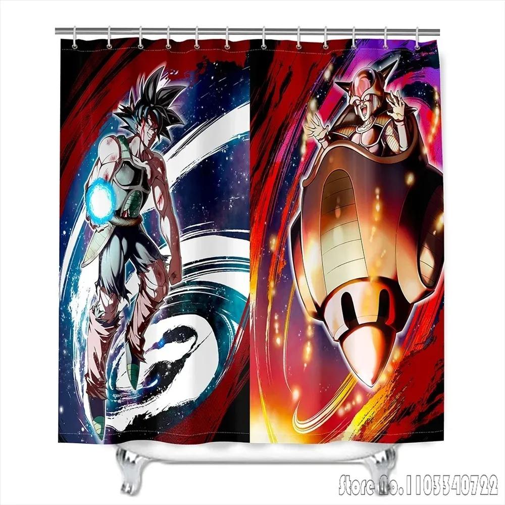 Anime Dragon Ball Z Son Goku Burdock Broli Bath Shower Curtain Waterproof 3D Cute With Hooks For Kids Bathroom Decoration