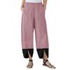 Einfarbig Patchwork Streifen Locker Lässig Gerades Bein Schlitz Kleine Füße Damen Hose