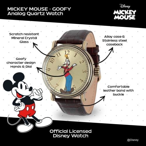 Disney Men's W001845 Goofy Analog Display Analog Quartz Brown Watch