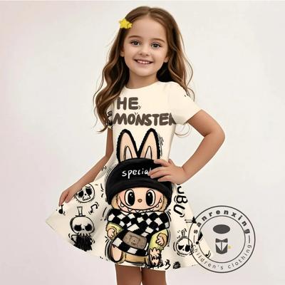 L-LABUBU-Ein Cartoon 3D Neues Sommerkleid Teenager Mädchen Mode Günstig Heiß Verkauf Lässig Gratisgeschenk