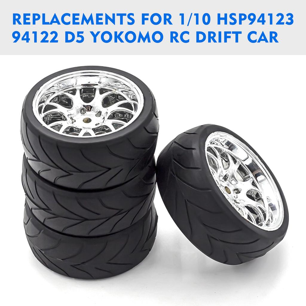 RC Drift Tires RC Racing Car Tires 4pcs Replacements for 1/10 94123 94122 D5 RC Drift Car