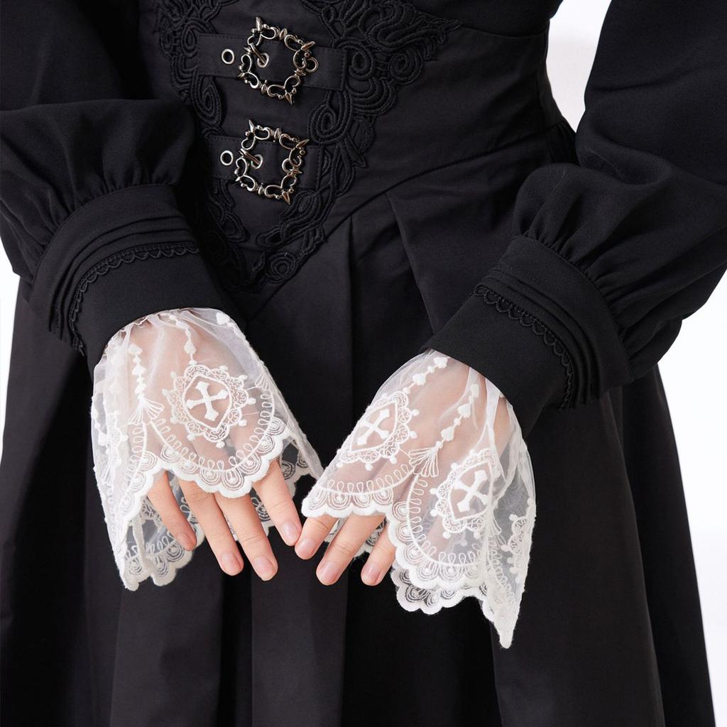 Elegant Lace Trim Wrist Sleeves Decorative Sleeves for Wedding Dress Wrist Accessory Arm Decors For Women Dress Upgrades