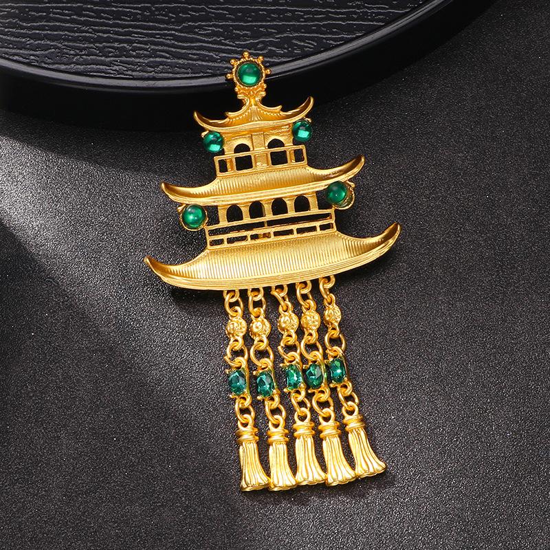 

Нова жіноча висококласна класична брошка в китайському стилі, форма з китицями, стиль Тан, Вежа Жовтого Журавля 6*10CM