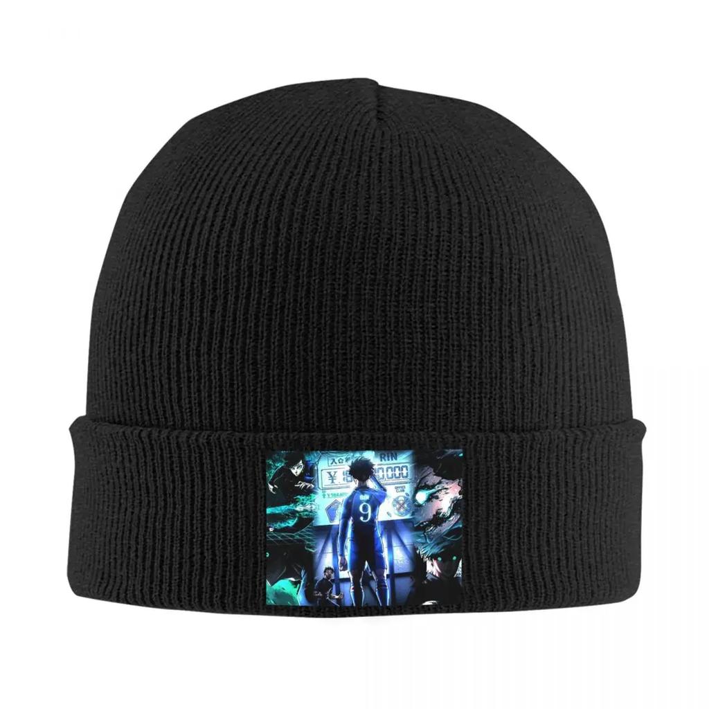 Rin Itoshi Blue Lock Fußball Warme Strickmütze Hip Hop Mütze Herbst Winter Outdoor Beanie Mützen für Unisex Erwachsene