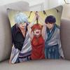 Anime Gin Tama Cartoon Series Square Pillowcase Soft Waist Sofa Cushion Cover Bedroom Room Pillowcase