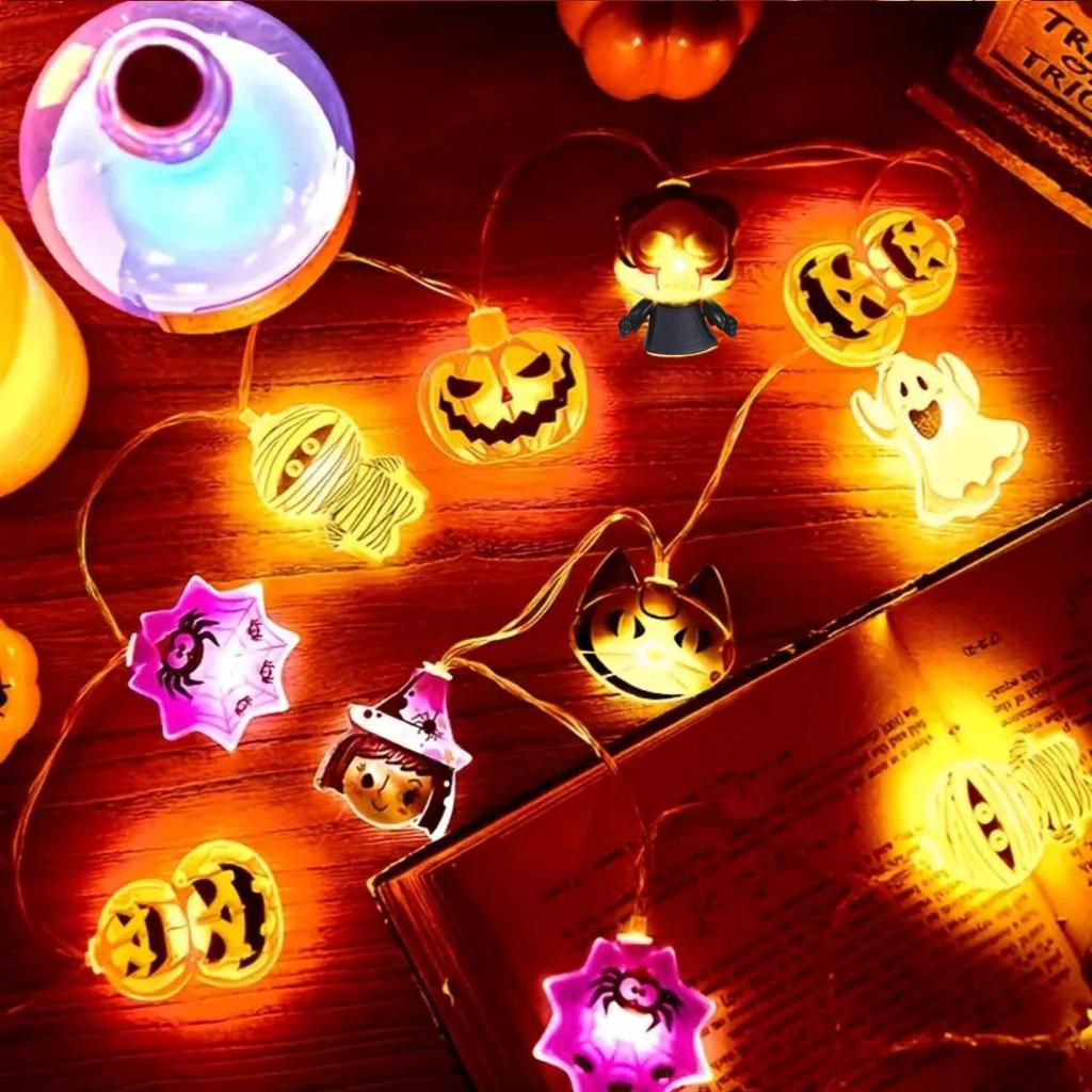10/20 LED Halloween Light String Mummy Pumpkin Ghost Lantern String Ghost Festival Supplies Happy Halloween Party Decor 2024