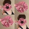2025 Trendy High-End Pink Korean Style Large Intestine Hair Tie for Women