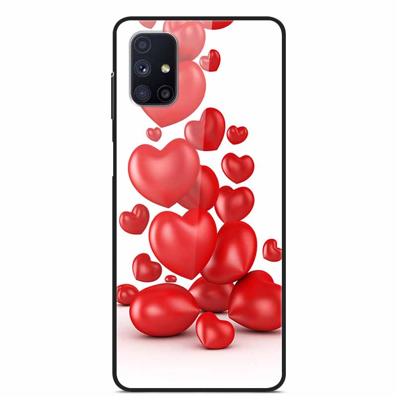 Glas-Rückseite für Samsung Galaxy M51 M31 Hülle Harte gehärtete Glas Hülle für Samsung A71 A51 Hülle A 51 71 M 51 31 Funda Coque