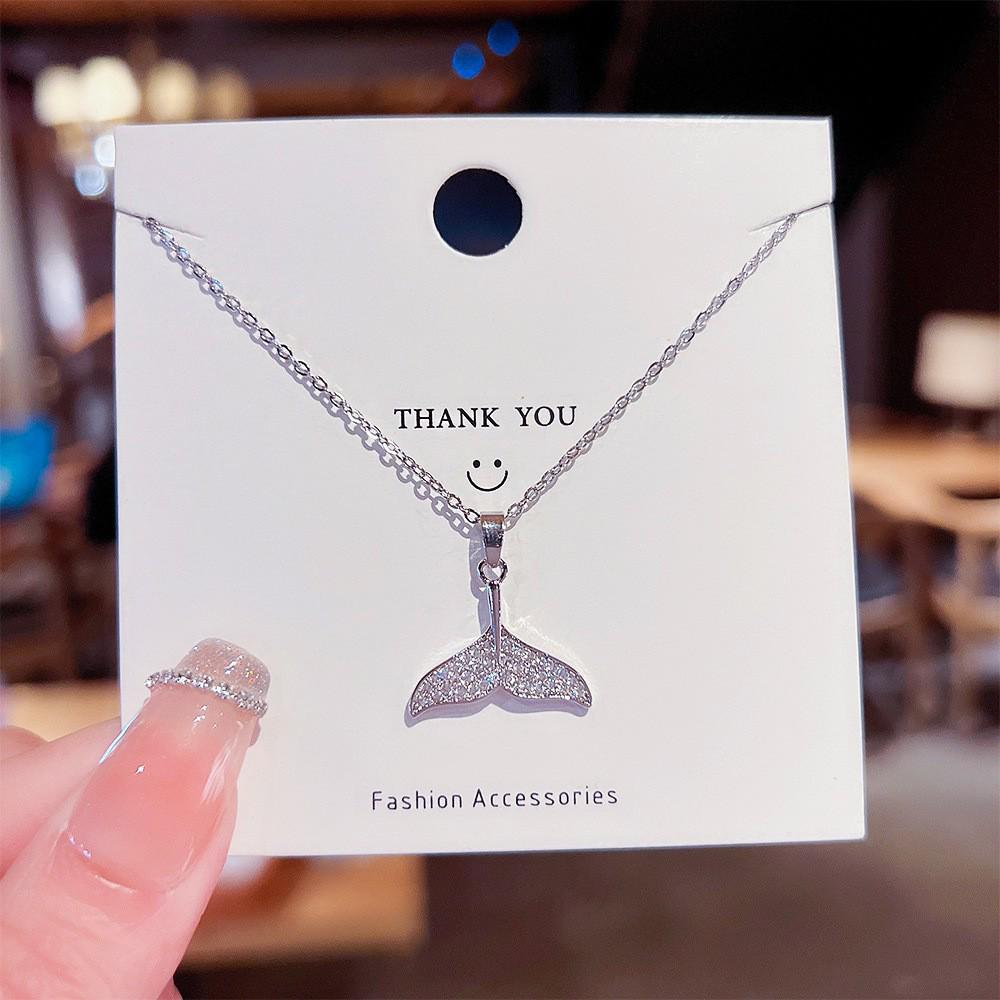 Women's Titanium Steel Necklace - Elegant, Minimalist Design with Zircon Pendant, Lightweight, Fashionable, and Fade-Resistant.