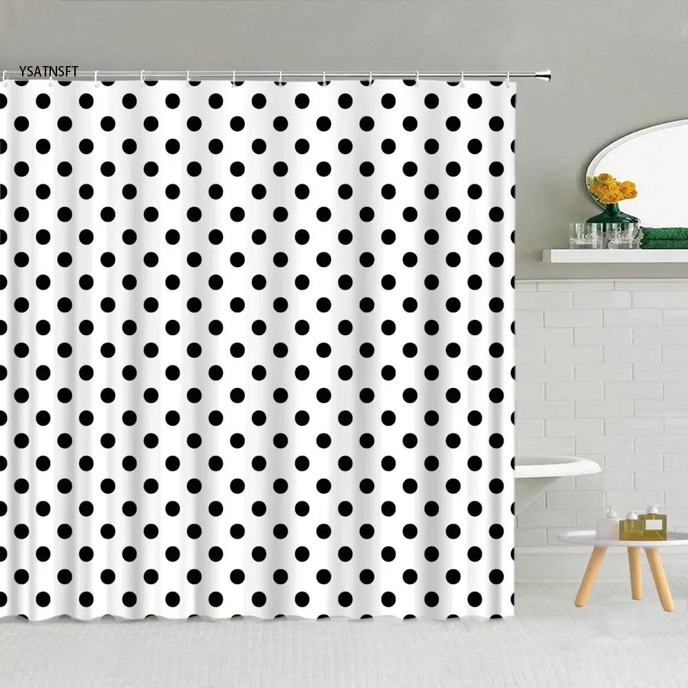 Simple Black White Raindrop Shower Curtain Geometry Water Droplets Pattern Polyester Fabric Bathroom Hanging Curtains Home Decor