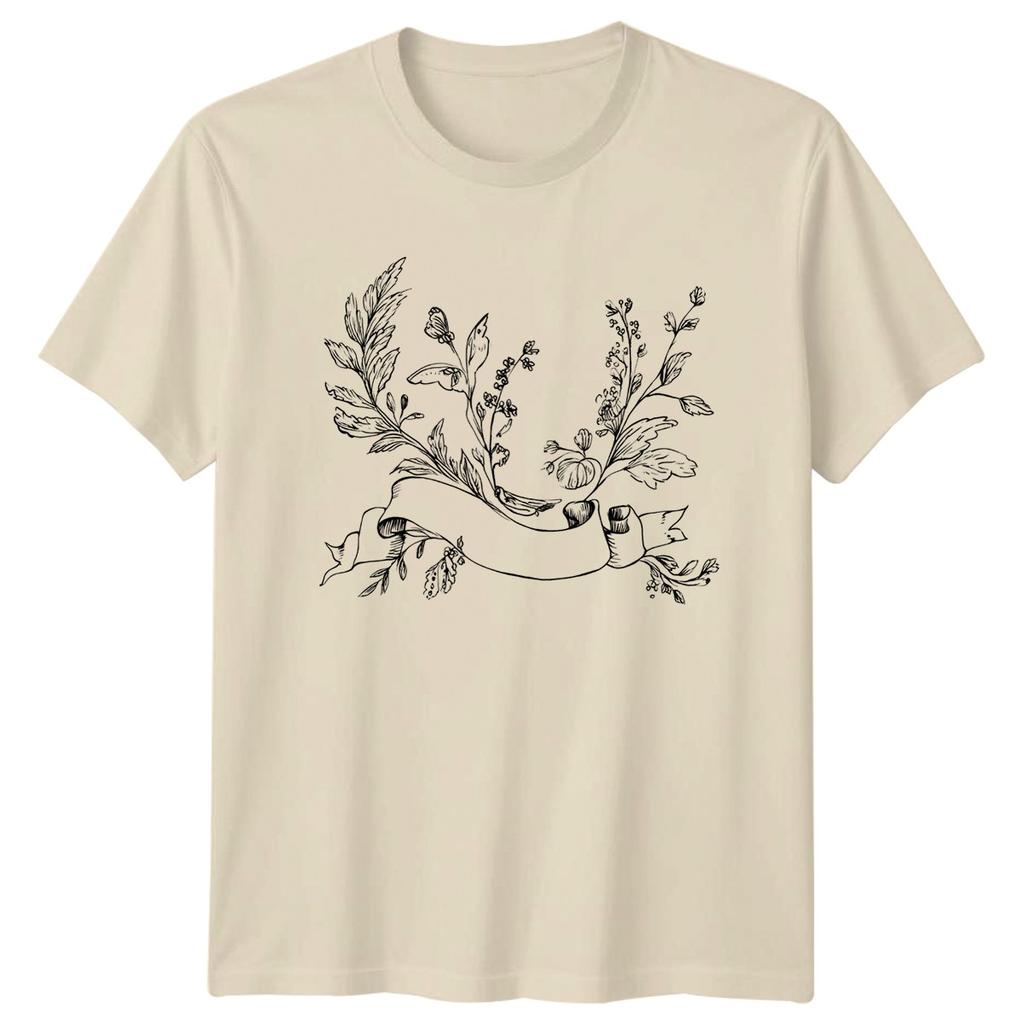 Grow Wild And Free Unisexs TShirt Floral Illustration Art Botanical Nature