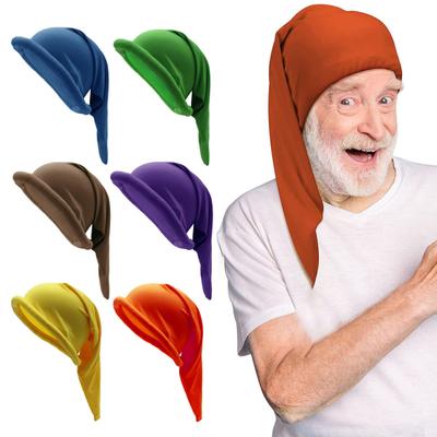 Gorro de enano navideño, gorro de disfraz de enano de colores, gorro transpirable que absorbe la humedad para disfraces de gnomo de fiesta navideña