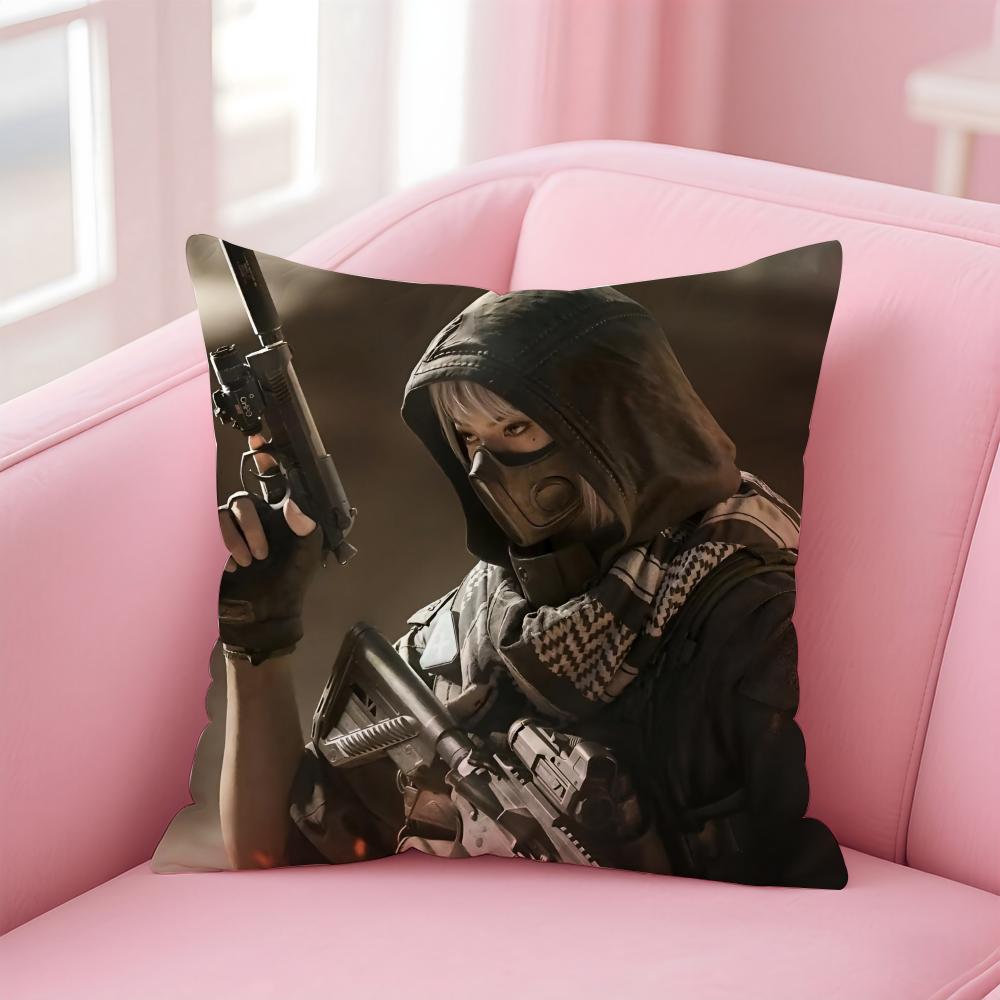 Hot Shooter Game D-Delta Force Cushion Cover Pillowcase Short Plush Invisible Zipper Room Sofa Cushion Cover