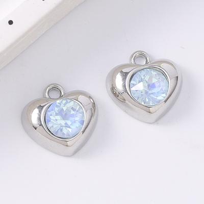 5pcs Exquistite Crystal Zircon Love Heart Charms Pendants for Making Necklace Earrings Bracelet DIY Handmade Jewelry Accessories