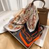 Elegant French Square Scarf Unique Printed Neck Shawl Stylish Multi-Functional Bandana Neck Protector Simulated Silk Scarf