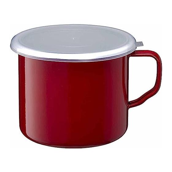 Takagi Metal FSH-12R Storage Container Heat Resistant Container Canister Umeboshi Container with Handle Enamel 12cm 1.1L Dishwasher Safe