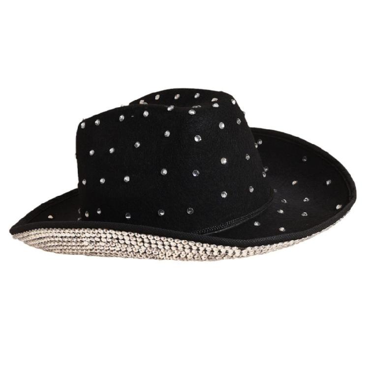 Cowgirl Hat Sparkly Cowboy Hat Panama Hat for Parties Music Festivals
