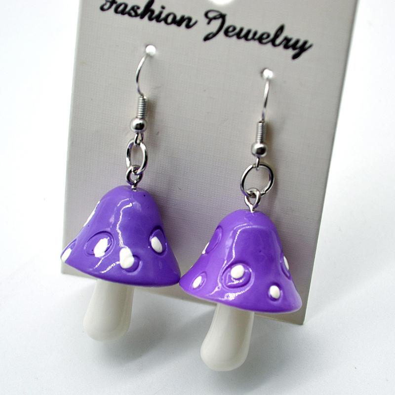 Cute Simple Funny Small Drop Earrings For Women Girls Children Animal Duck Frog Mushroom Cloud Shape Resin Dangle Zircon Gift