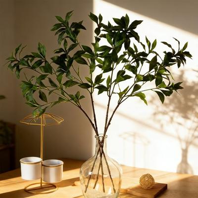 Rameau de feuille de Japonica artificielle Yousheng Real Touch 78 cm Tiges de verdure artificielles pour remplissage de vase Centre de table pour maison bureau mariage magasin