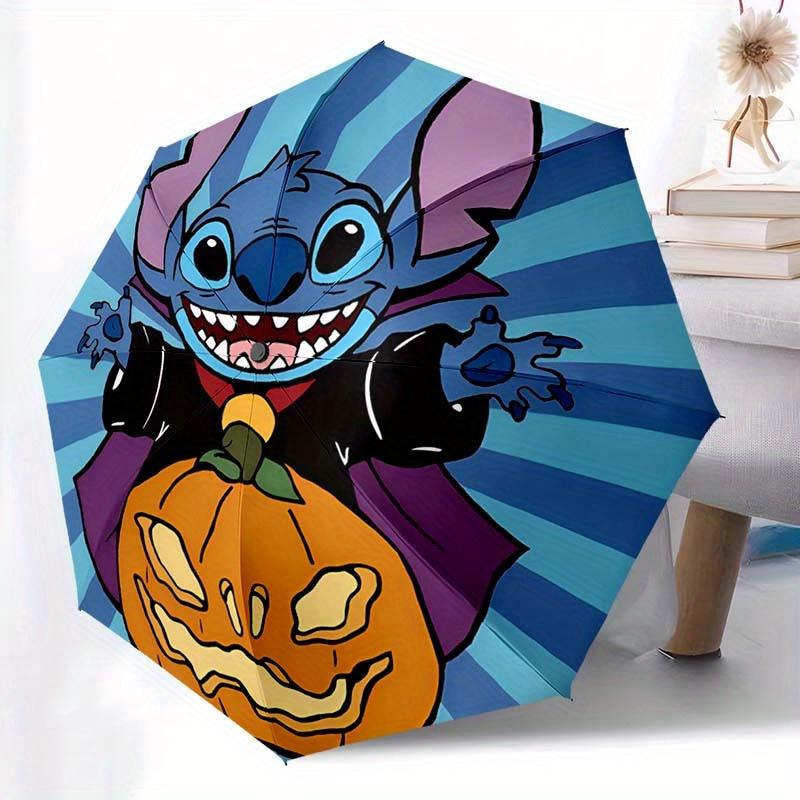 

Disney Stitch Automatic Open/Close Umbrella - UV Protection Cute Umbrella with Cute Stitch Design, Portable 3-Fold Compact Umbrella