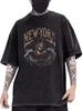 Men's Fashionable NEW YORK BROOKLYN Vintage Washed T Shirt Summer Women Tee Oversized Top Streetwear Casual Trendy Harajuku