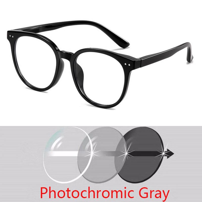 1215 Latest Blue Light Blocking Prescription Optical Frame Round Retro Glasses TR90 Frame -0.5 -0.75 -1.0 -2.0 To -6.0