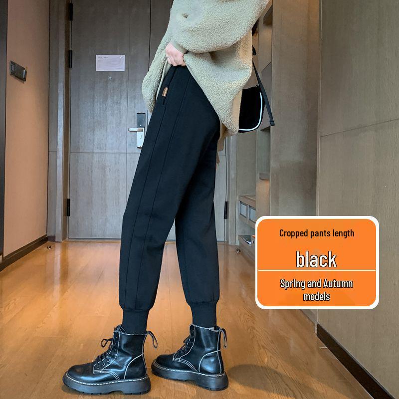 

Women s Winter Fleece-Lined Harem Sweatpants - Gray, Tapered, Casual Fit S, 40-48kg