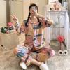 A thin milk silk pajama women's spring and autumn sweet age-reducing women's long-sleeved trousers loungewear set